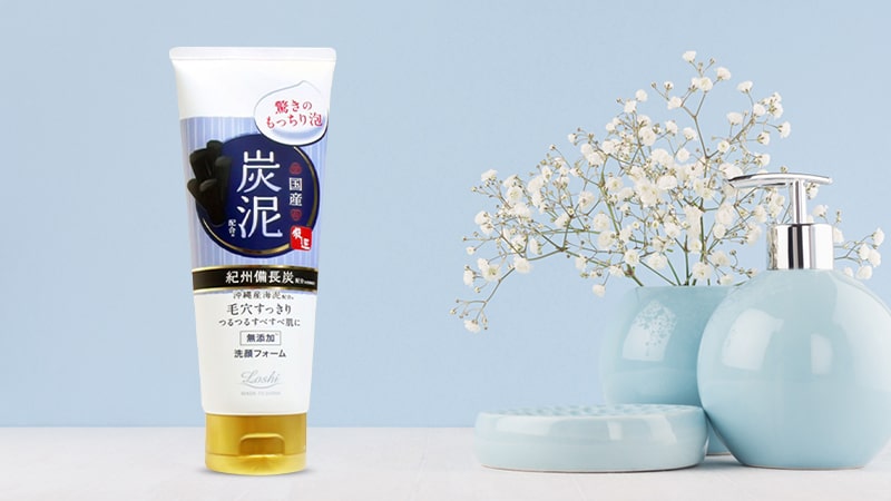 Sữa rửa mặt than hoạt tính và bùn khoáng Cosmetex Roland Loshi Moist Aid Whip Face Foam S -Charcoal) 120g